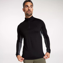 VRST x Smartwool Men&#39;s Long Sleeve Size Large 1/4 Zip Black All Season M... - $59.99