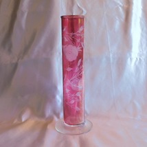 Pink Cut to Clear Tube Vase # 21731 - £14.97 GBP
