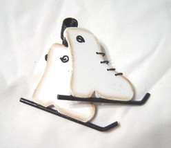  Wooden White Ice Skate Christmas Ornament - $9.99