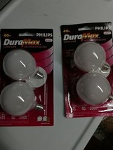 4 Bulbs! - Philips 40W DuraMax Long Life 245 Lumens White (2 Packages of 2 bulb) - £3.95 GBP