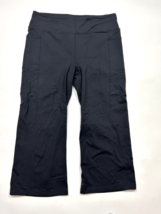 Skechers Capri Workout Pants Activewear Pull-On Black Size Large w Pockets - £9.64 GBP
