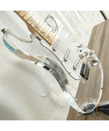 Single Wave Electric Guitar,Acrylic Glass Body&amp;Maple Fingerboard&amp;LED Lig... - $329.00