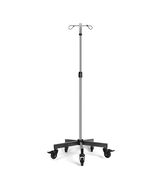 Adjustable IV Pole Stand 2 Hooks, 5 Legs Portable Rolling Brake, Stainle... - $38.56