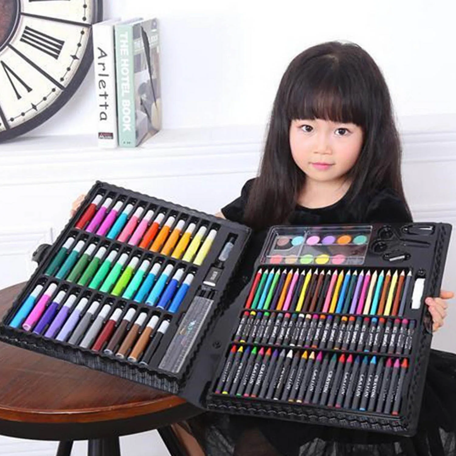 150pcs Children Kids Colored Pencil Painting Marker Pen Crayon Paint Brush - £27.55 GBP