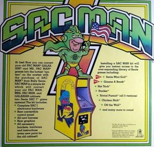 Sacman Sente SAC I Arcade Flyer Original Video Game Promo Art 1984 Pac-Man - £14.38 GBP