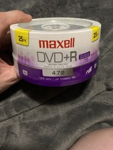 25 Pack Maxell DVD+R 16X Branded Disc Blank Media 4.7GB/120Min NEW - £10.17 GBP