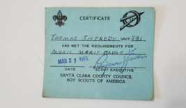 BSA Boy Scouts America Santa Clara County Council 1965 Music Merit Badge... - £7.95 GBP