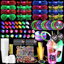 167 Pcs Glow in the Dark Party Favors Includes Glow Sticks Glow Glasses ... - £59.35 GBP
