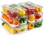 14 Pack Fridge Organizers And Storage - Refrigerator Organizer Bins With... - £49.91 GBP