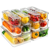14 Pack Fridge Organizers And Storage - Refrigerator Organizer Bins With... - £49.54 GBP