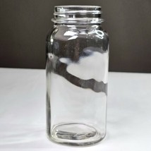 Antique Tall Clear Wavy Glass Jar Heavy 7.5in Unique Farmhouse Décor Art... - $39.99