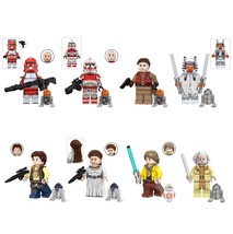 Star Wars Padme Amidala Luke Leia Han Solo Jan Dodonna 8pcs Minifigures Toy - £14.54 GBP