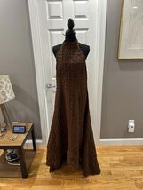 COURTNEY WASHINGTON Brown Textured Halter Neck Maxi Dress - $84.15