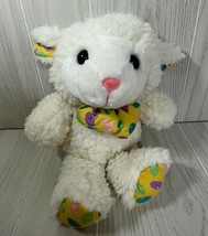 Cuddle Wit vintage plush lamb sheep Easter jellybean egg yellow bow feet ears - $15.58