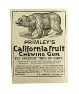 Primley&#39;s California Fruit Gum 1894 Advertisement Victorian Grizzly ADBN1LL - $28.11 CAD