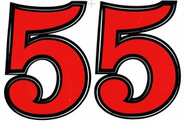 D064 Big Number 5 red 165mm height Sticker Racing Tuning Size 27x18cm/10... - £3.17 GBP