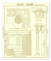 Architecture Doric Order Denticulated William R. Ware Antique Litho Book... - $11.76