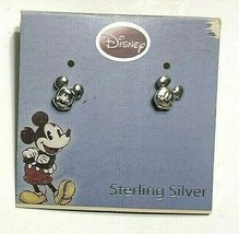 Disney Mickey Mouse Stud Earrings .925 Sterling Silver Vintage - £17.51 GBP