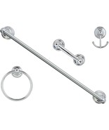 MODONA Viola 4-Piece Bathroom Hardware Set Towel Bar Hook Ring Polished ... - £34.63 GBP