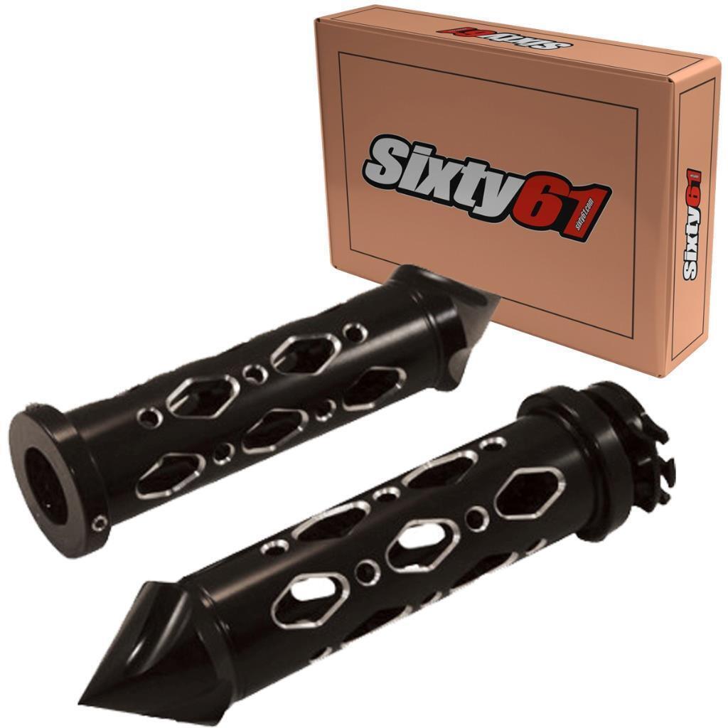 R1 R3 R6 R6S FZ1-Fazer Hand Grips Yamaha Spike Cut Outs Billet Aluminum - $51.99