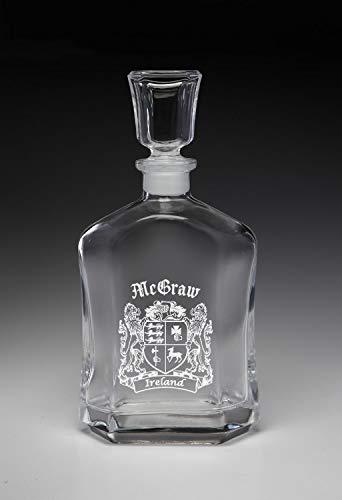 McGraw Irish Coat of Arms Whiskey Decanter (Sand Etched) - $47.04