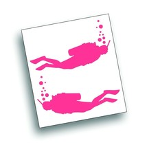 2X SCUBA DIVER DECAL for diving reef snorkeling car window or equipment PINK - £9.42 GBP