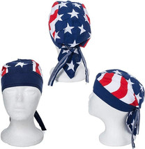 1-USA Us Full Flag American Fitted Tied Bandana Do Rag Head Wrap Skull Cap Doo - £7.98 GBP