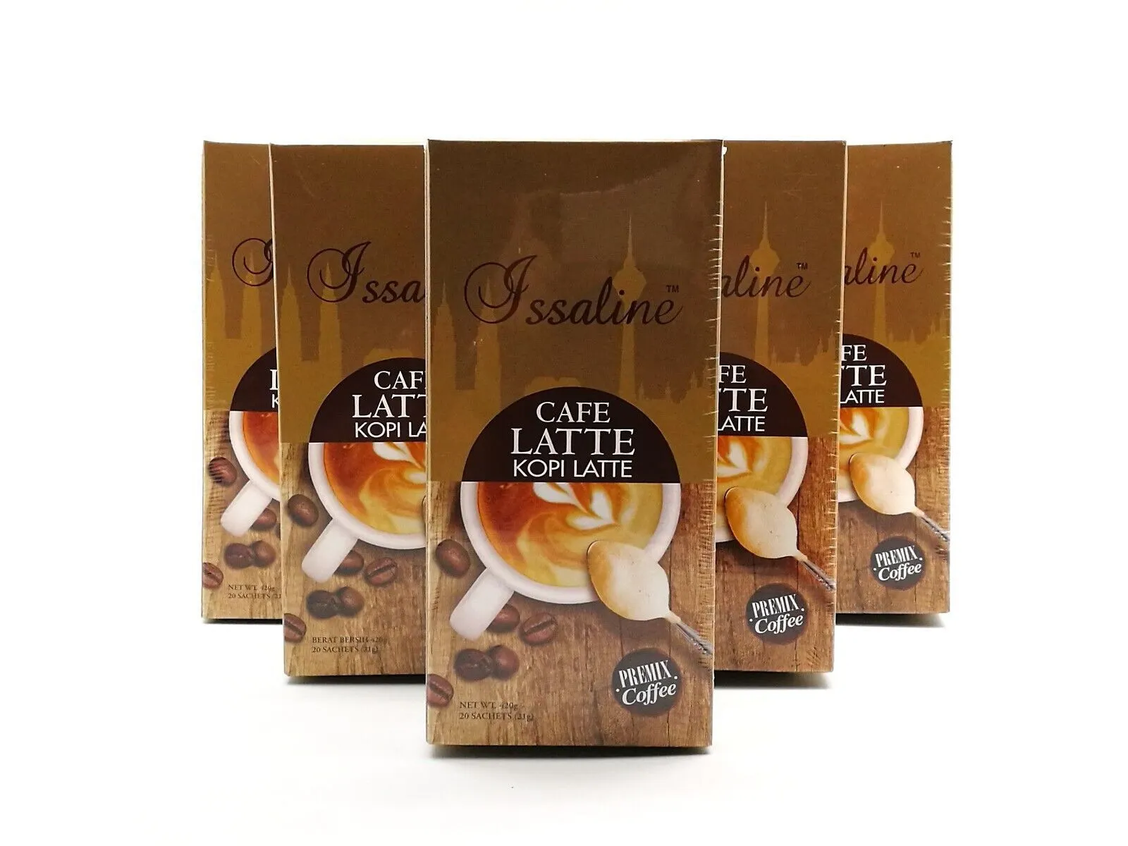 8 Boxes X Issaline Gourmet Cafe Latte 100% Ganoderma Lucidum Extract Cof... - £219.54 GBP