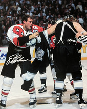 Eric Lindros Signed Philadelphia Flyers 16x20 Fight Photo vs McSorely JSA Holo - £106.84 GBP