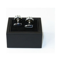 Mens Cufflinks by Vitorofolo for French Cuff Shirt V49-1 silver Plated,Crystal image 5