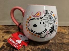 Peanuts Day Of The Dog Snoopy Pink Interior Halloween Day Of Dead Gibson Mug Nwt - £15.25 GBP