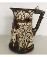 Vintage Atlantic mold  A188 brown wash ceramic pitcher colonial tavern p... - $31.97