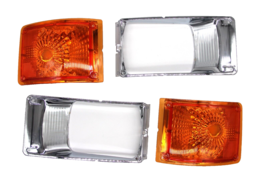 fits International 4900 Truck Headlight Bezel &amp; Turn Signal Blinker Set ... - $77.59