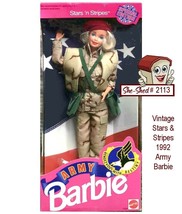 1992 Stars and Stripes 1234 Army Barbie by Mattel sealed, original box - $29.95