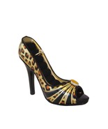 Leopard Print Shoe Ring Holder 4.5" High Display  Stiletto Jewelry Woman Velvet - $18.31