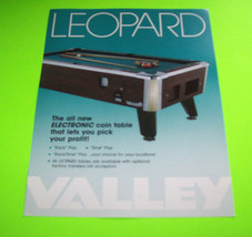 VALLEY LEOPARD POOL TABLE NOS ORIGINAL SALES FLYER ADVERTISING Vintage P... - $17.10