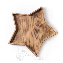 Handmade Christmas  star shape plate from oak is the best for serving sn... - $37.00