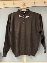 MURANO Mens MADE IN ITALY ITALIAN Charcoal Gray Merino Wool Knit Sweater... - $34.64