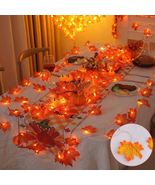 Maple Leaf String Lights Fall Garland Thanksgiving Halloween Decoration - £10.29 GBP