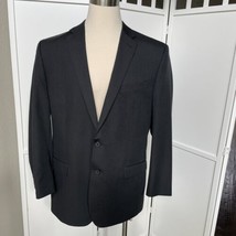 Egara Men Blazer Gray Pinstripe Slim Fit 46L Sport Coat Suit Jacket Wool... - £39.17 GBP