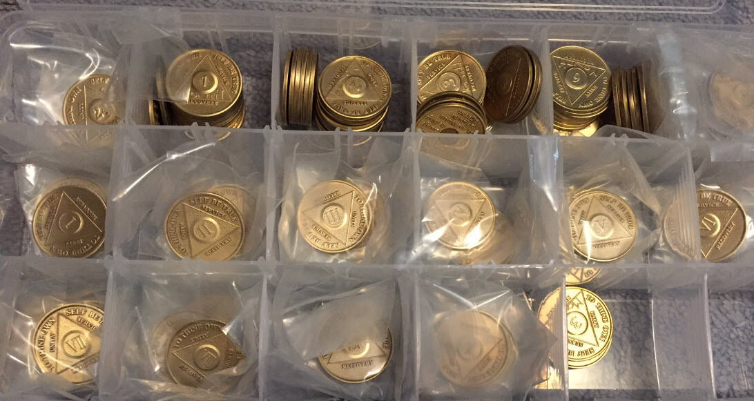 100 Bronze AA Recovery Medallion Coin Alcoholics Anonymous Any Month ...