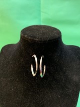 Vintage Silver Tone Hoop Dangle Drop Earrings KG Beautiful Fashion Jewelry - $9.89