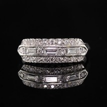 1.10Ct Baguette Cut Cubic Zirconia 925 Sterling Silver Vintage Wedding Ring - £75.28 GBP