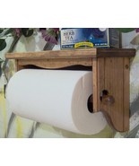 Paper towel holder shelf wall solid wood Early American apron - £53.35 GBP