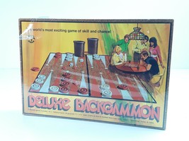 Vintage 1973 Deluxe Backgammon Pleasantime  Pieces Dice Cups Pacific Game Co - £55.18 GBP