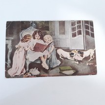 Receiving Instructions Victorian Children Vintage Postcard - £10.90 GBP