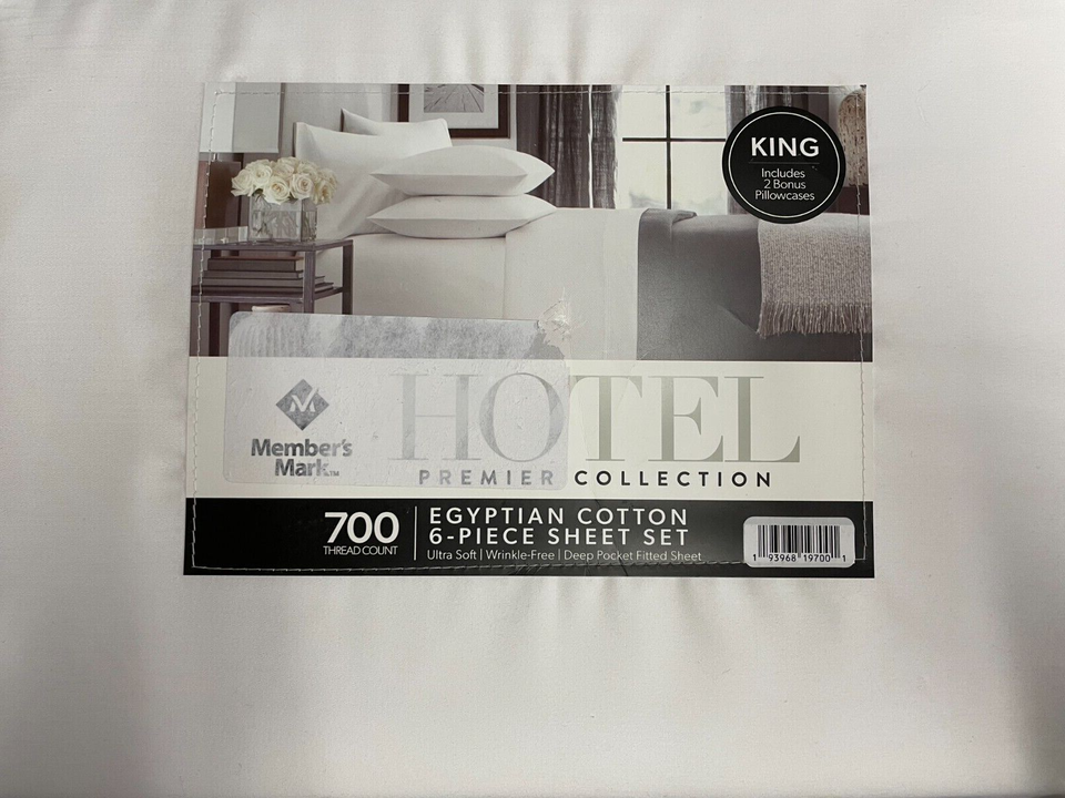 Hotel Premier Collection 700 Thread Count Egyptian Cotton Sheet Set King White - $58.41