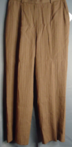 Jones New York Mocha Pinstripe Linen Blend Straight Leg Pant Size 10 MSR... - $49.50
