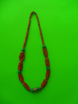 Beautiful handmade multicolor vintage pendant necklace - $69.00