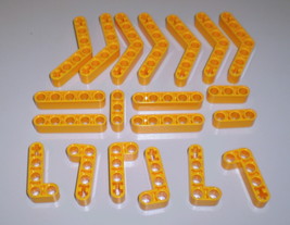 20 Used Lego Light Orange Technic Beam 4x4 &amp; 2x4 Bent 32348 - 32140 - 32523   - £7.95 GBP